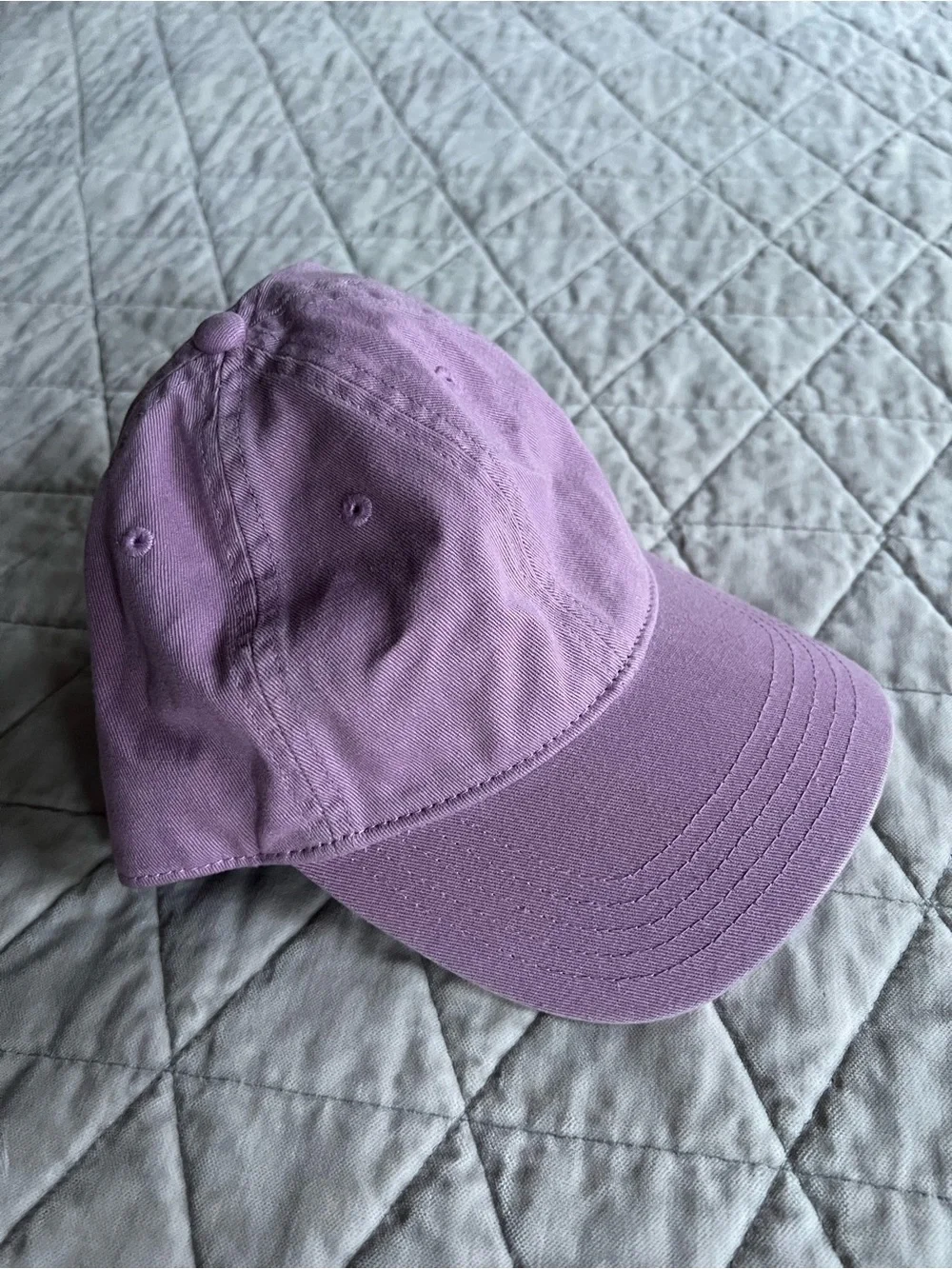 Madewell Lavender Cotton Baseball Cap with Leather Strap